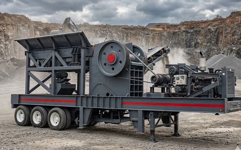 Portable equipment for stone crushing